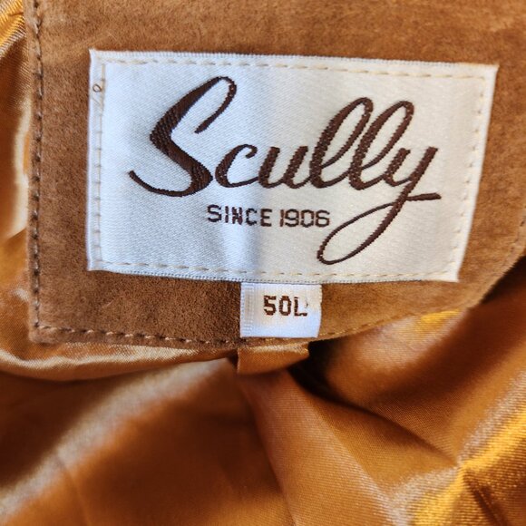 Scully Leather Boar Suede Fringe Mountain Jacket Bourbon Men 50 Cowboy Western - Picture 2 of 16